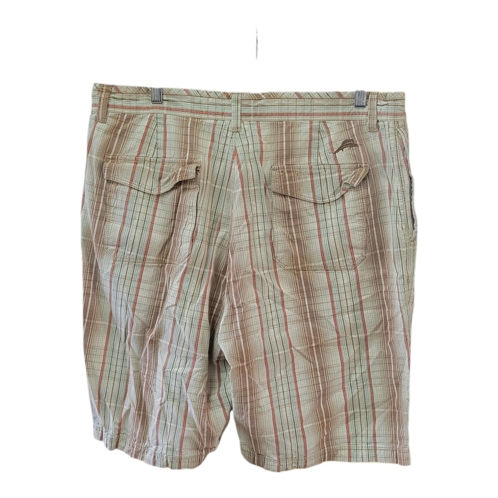 Tommy Bahama Men's 38x10 Tan Brown‎ Plaid Silk Blend Chino Casual Shorts - Picture 4 of 9